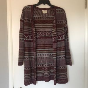 Tunic length cardigan